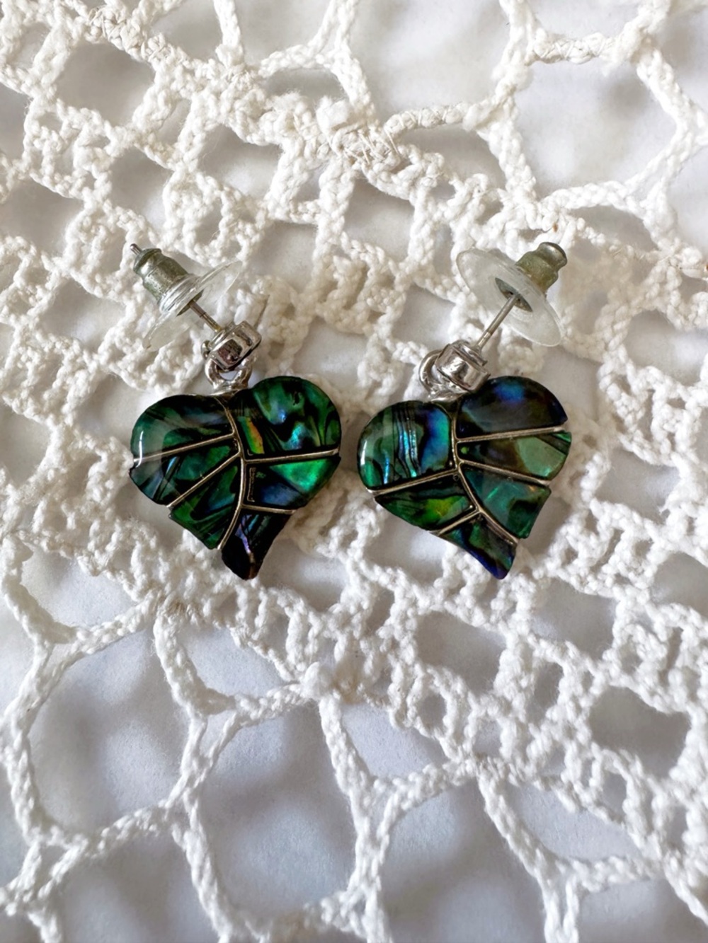 A.T. Storrs Ltd Abalone Heart Drop Earrings